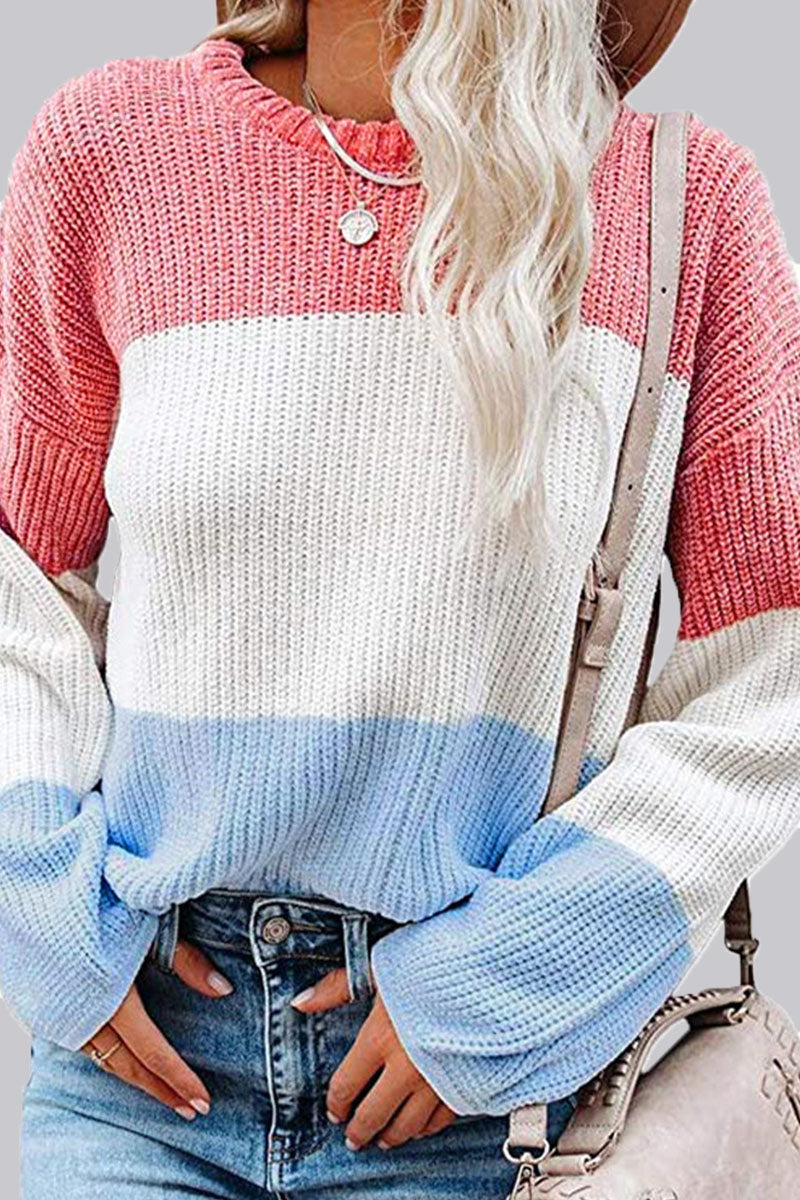 Fashion Casual Solid Split Joint O Neck Tops