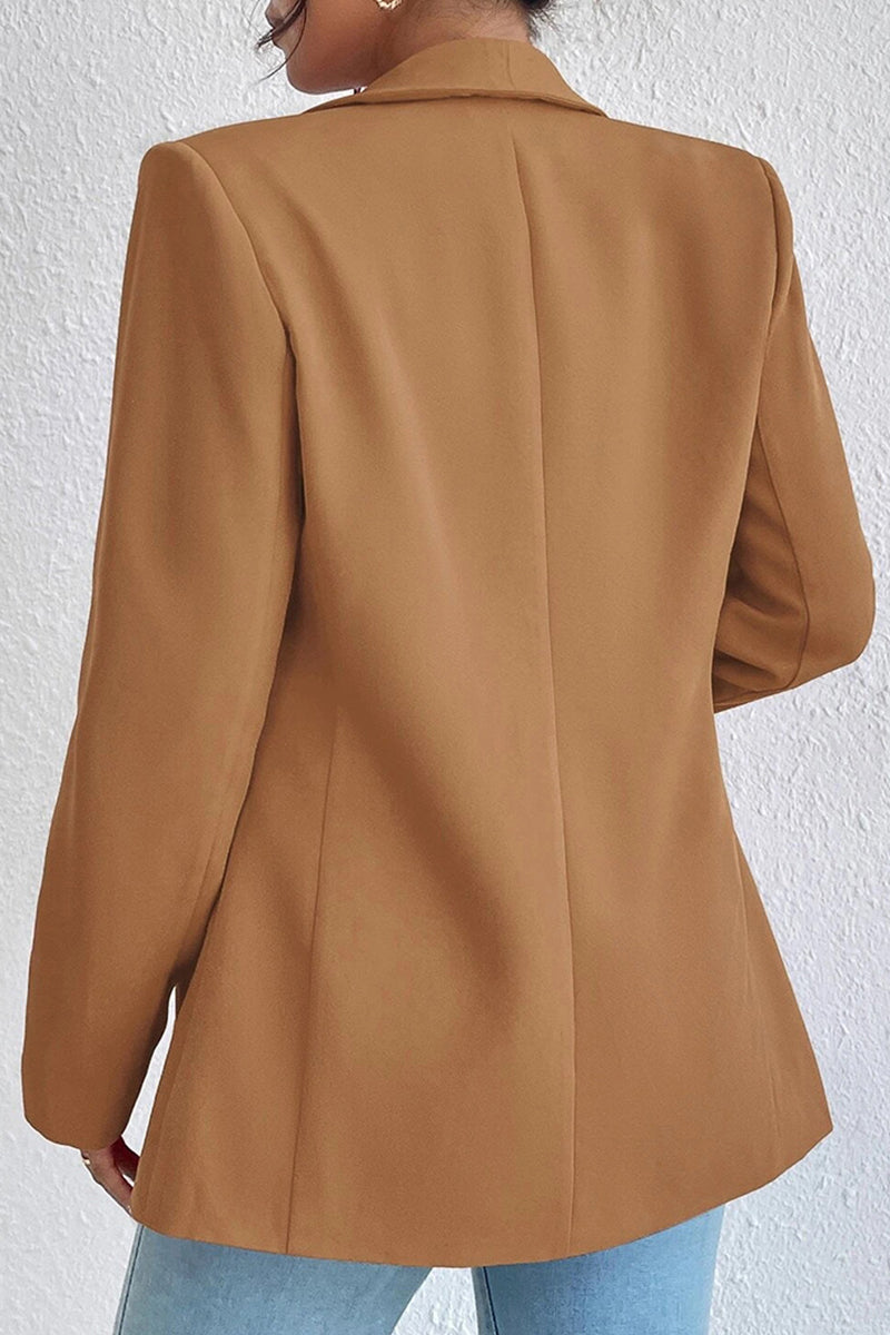 Work Solid Pocket Turn-back Collar Outerwear