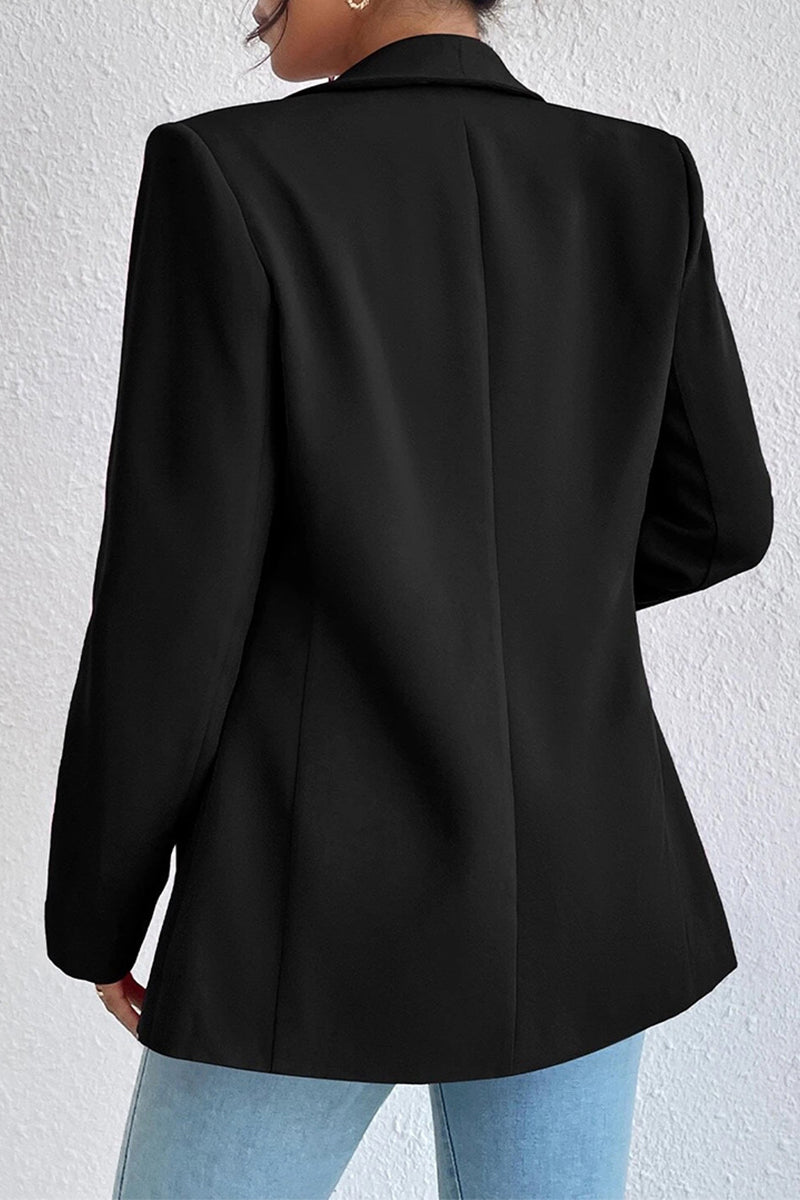 Work Solid Pocket Turn-back Collar Outerwear