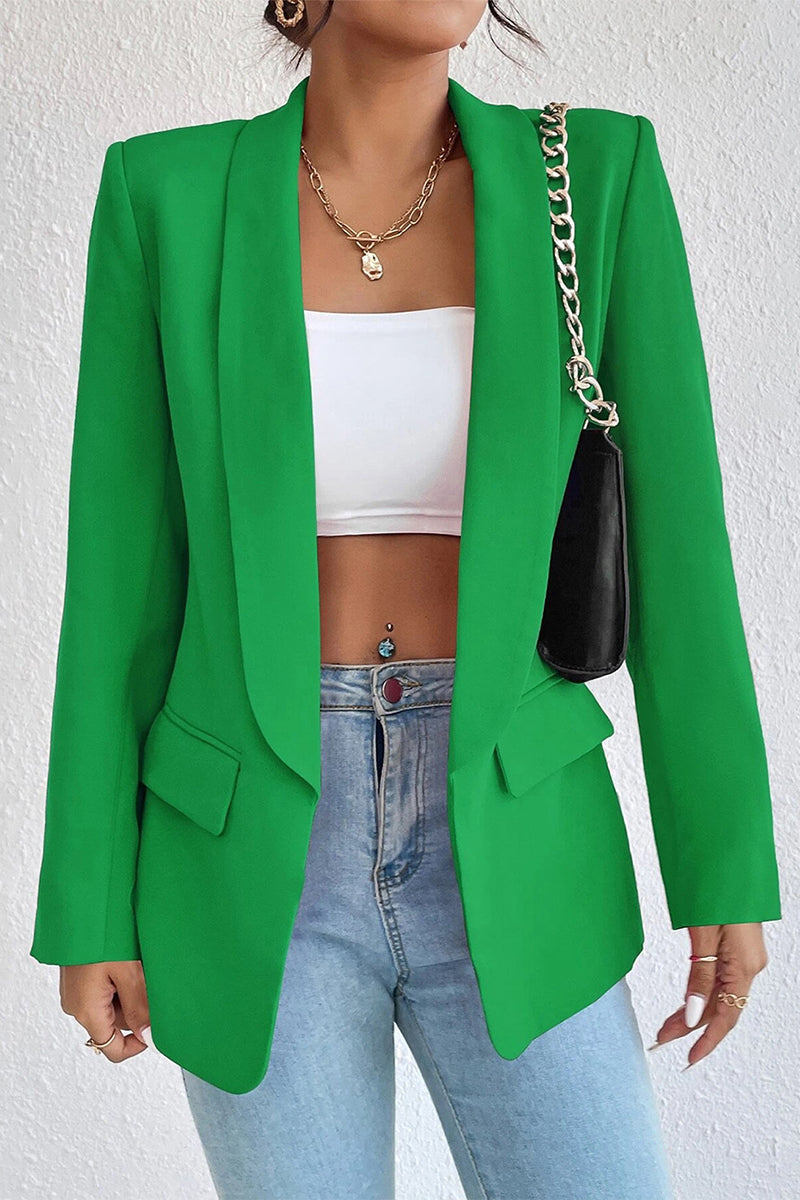 Work Solid Pocket Turn-back Collar Outerwear