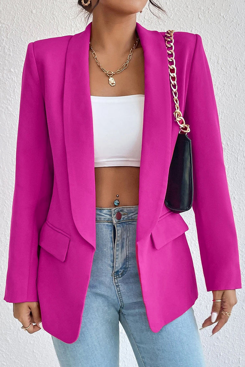 Work Solid Pocket Turn-back Collar Outerwear