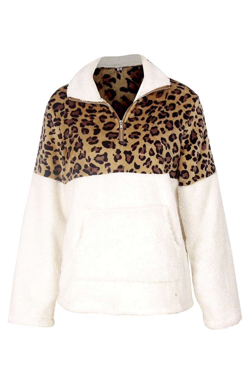 Omyke Leopard Stitching Tops