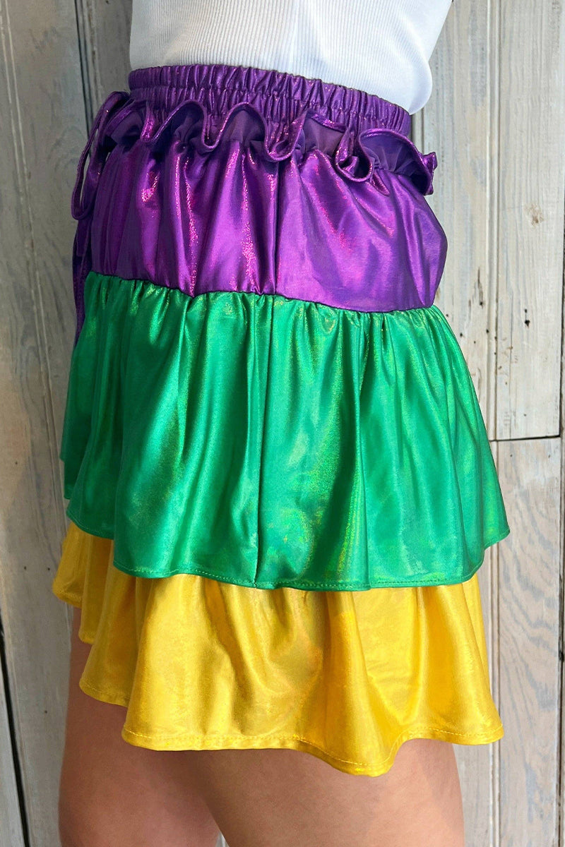 Sexy Color Block Contrast High Waist Type A Patchwork Bottoms