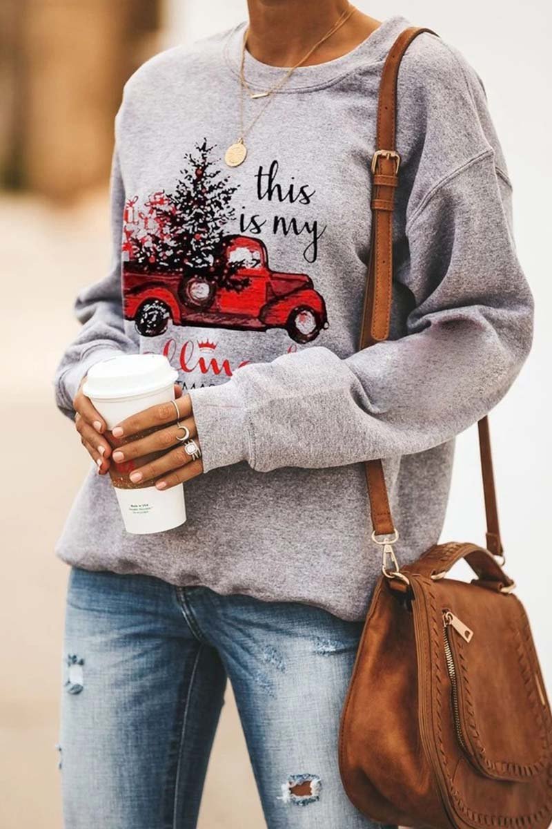 Omyke Round Neck Printed Tops