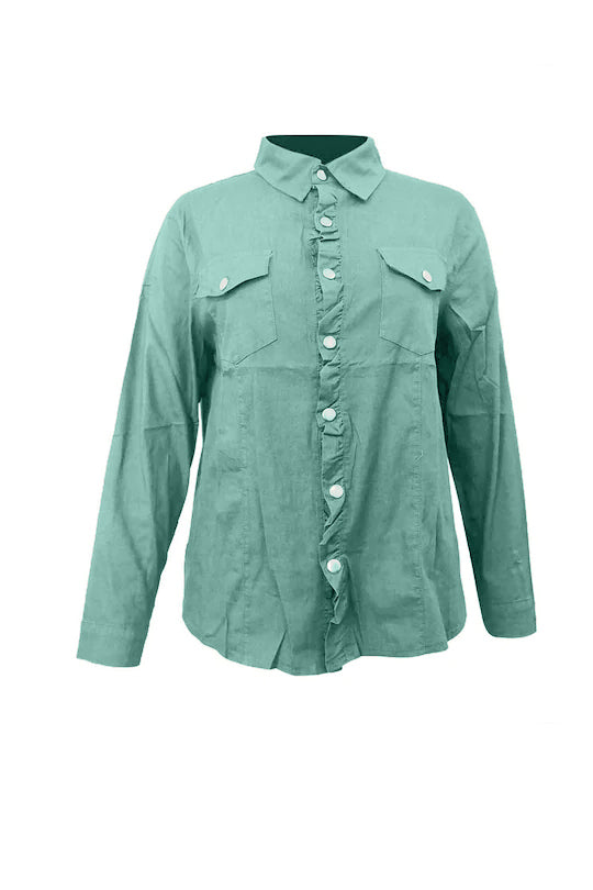 Omyke Long Sleeve Solid Color Jacket Tops(4 Colors)