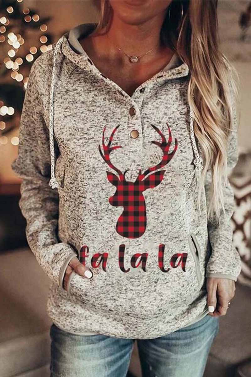 Omyke Loose Letter Print Crew Neck Sweatshirt Tops