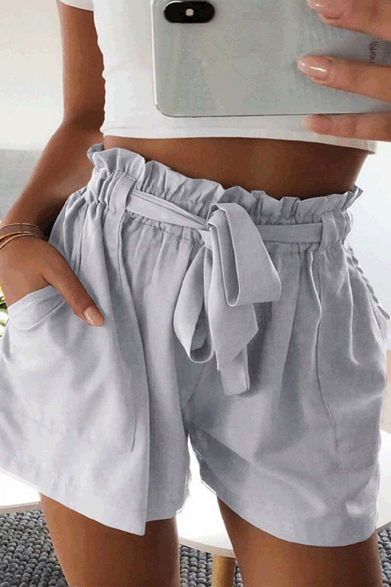 Omyke Casual Wide Leg Shorts With Ruffle(5 Colors)