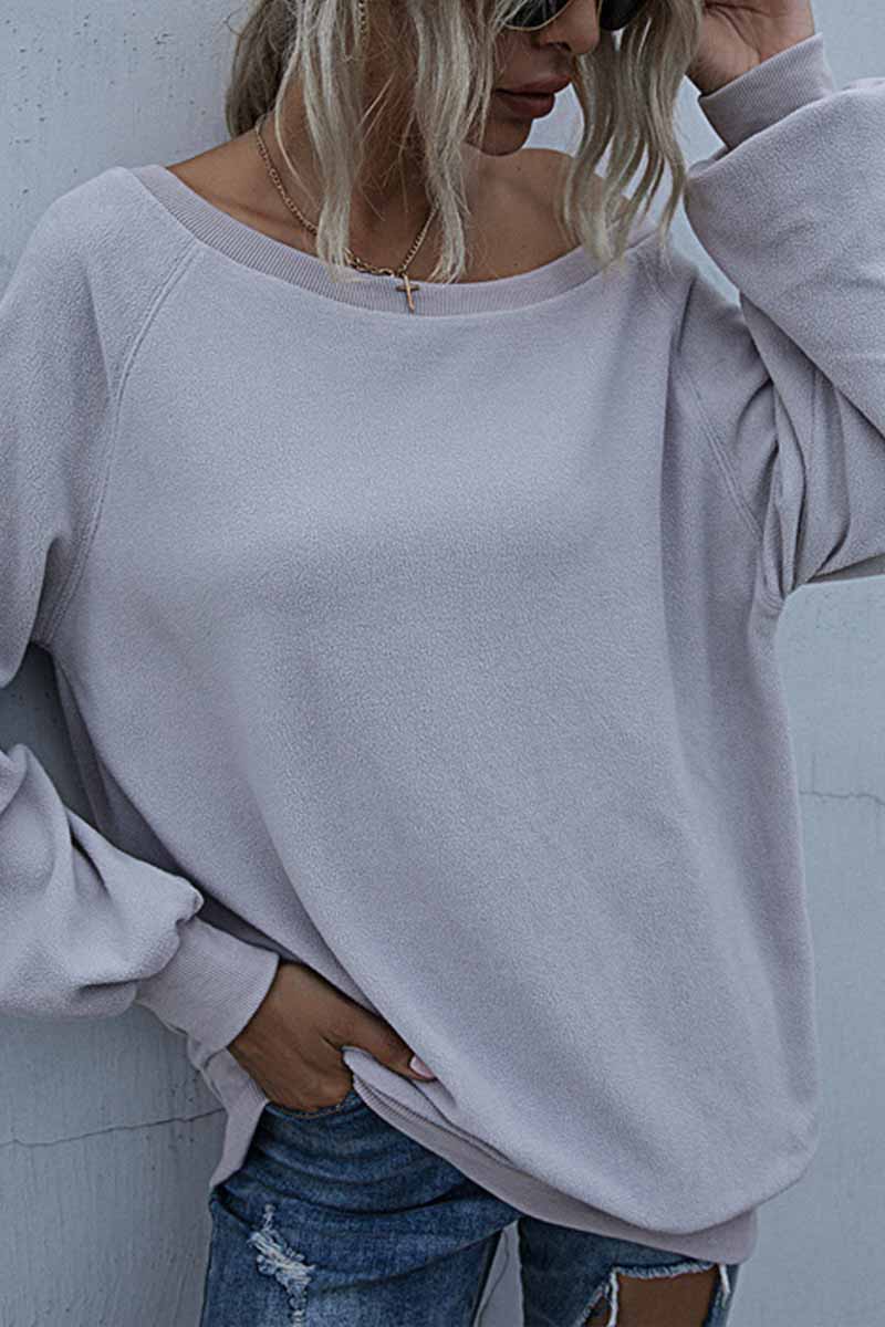 Omyke Loose Padded Round Neck Top