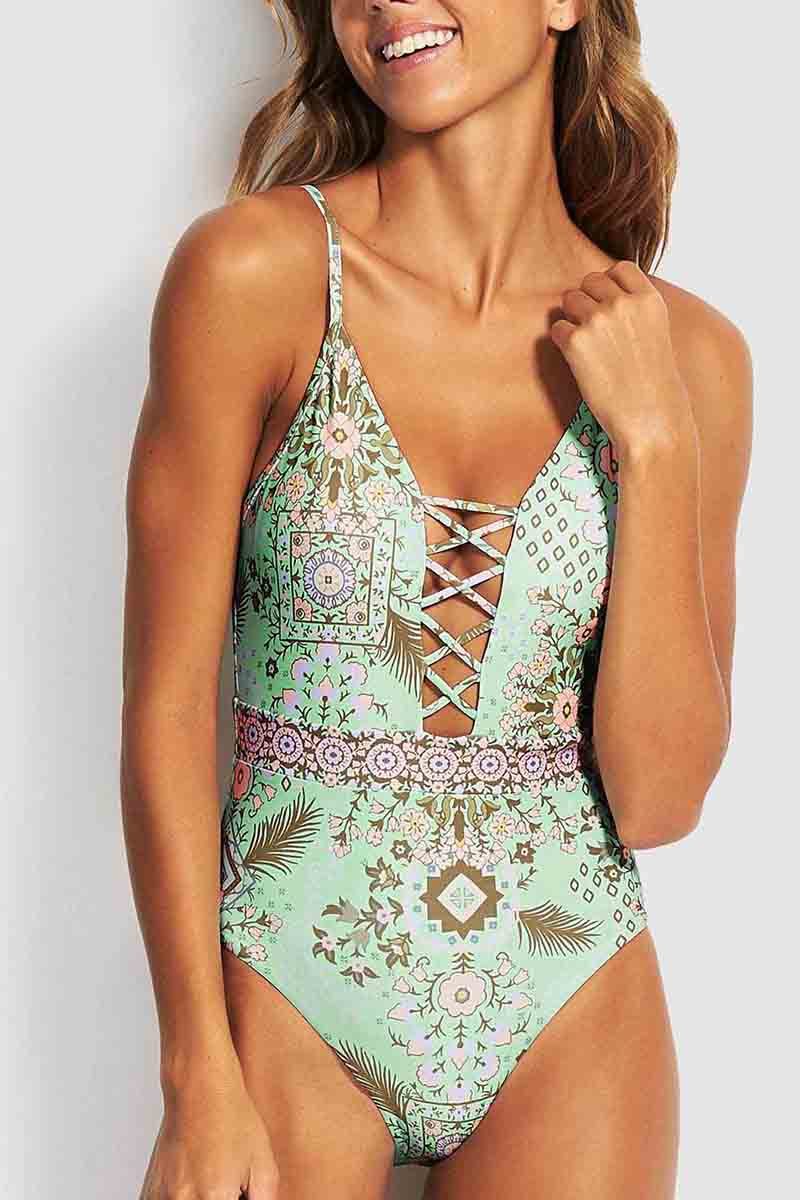 Omyke Hollow out Sexy One-Piece Swimsuit