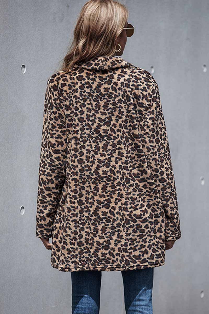 Omyke Sexy Leopard Long Coat