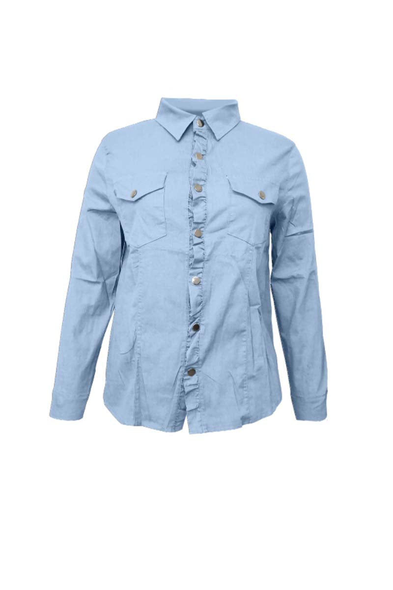 Omyke Long Sleeve Solid Color Jacket Tops(4 Colors)