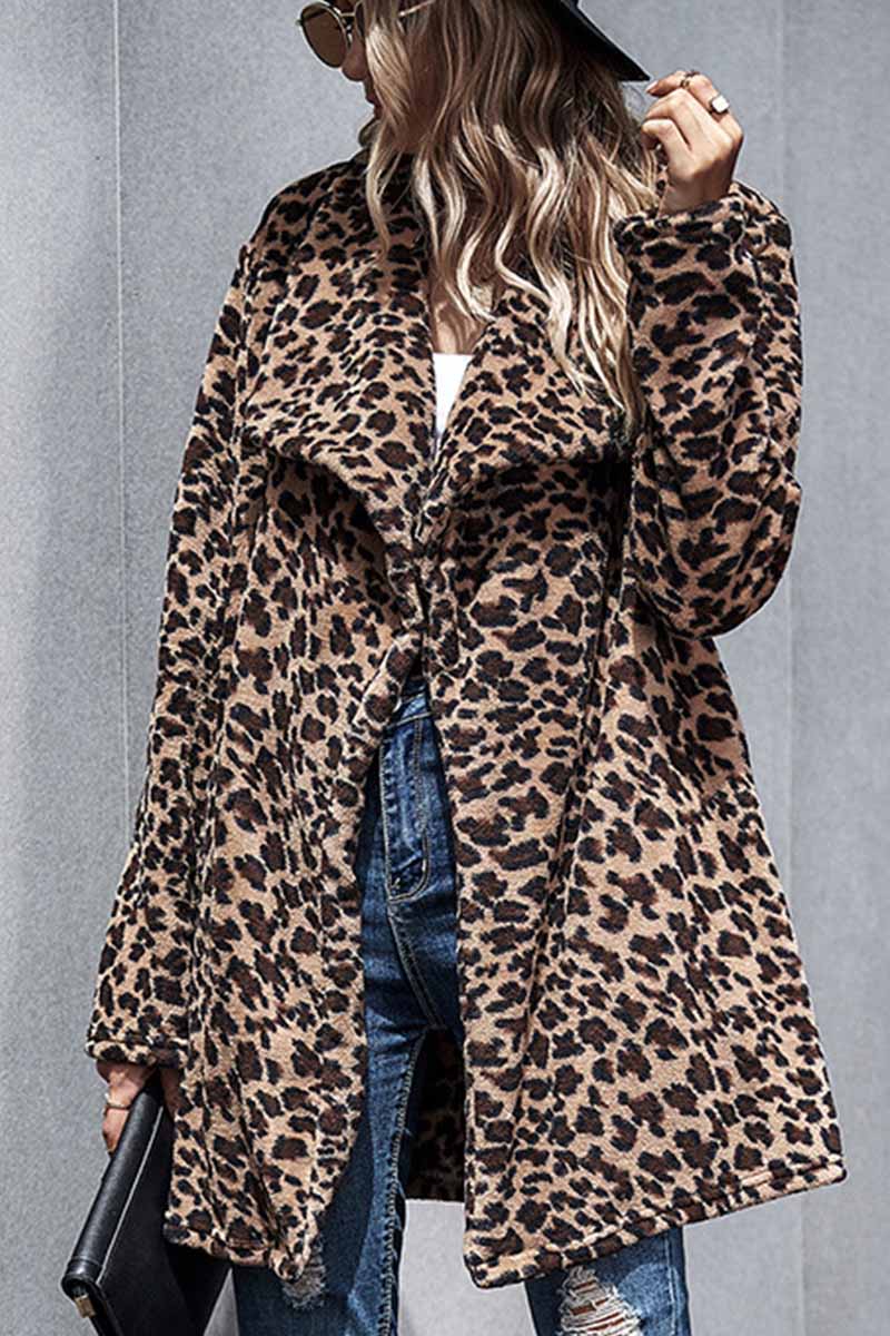 Omyke Sexy Leopard Long Coat