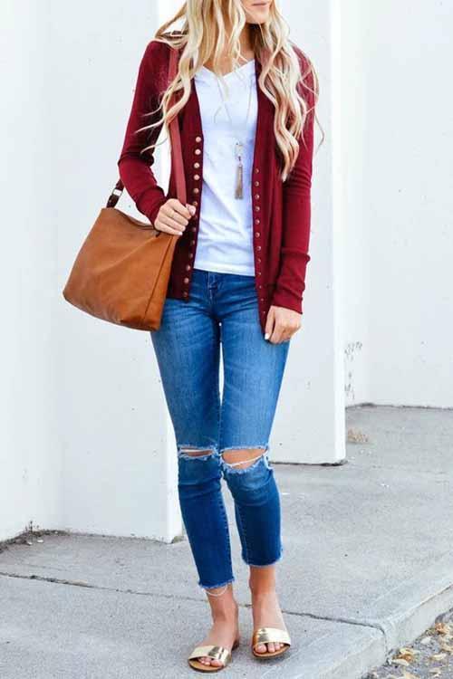 Omyke Long Sleeves Buttons Design Cardigan(7 Colors)