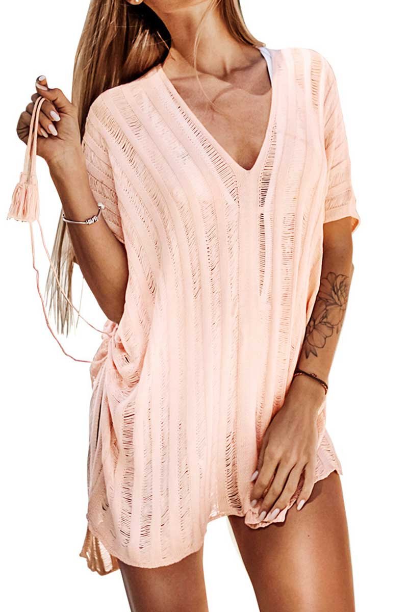 Florcoo Hollow See-Through Swimwear Cover-Up