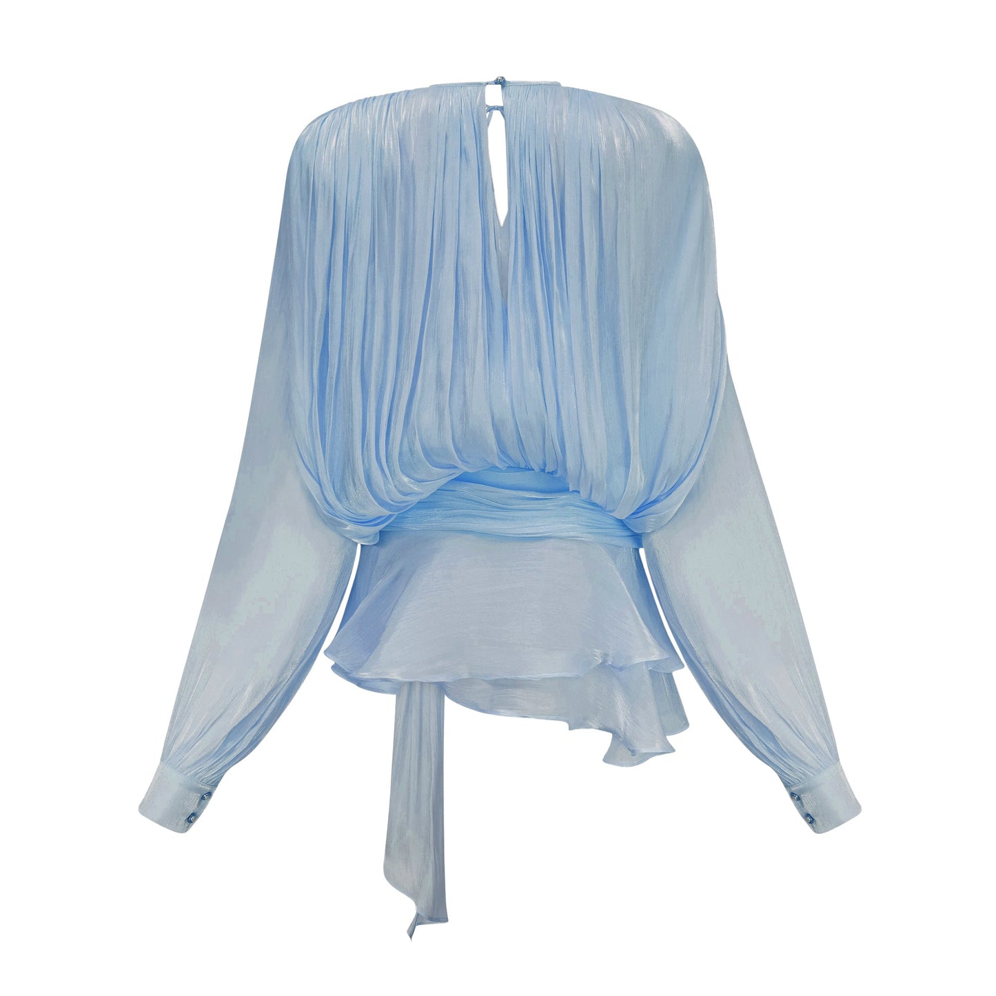 Eugénie Blue Fully Pleated Ruffled Mini Dress
