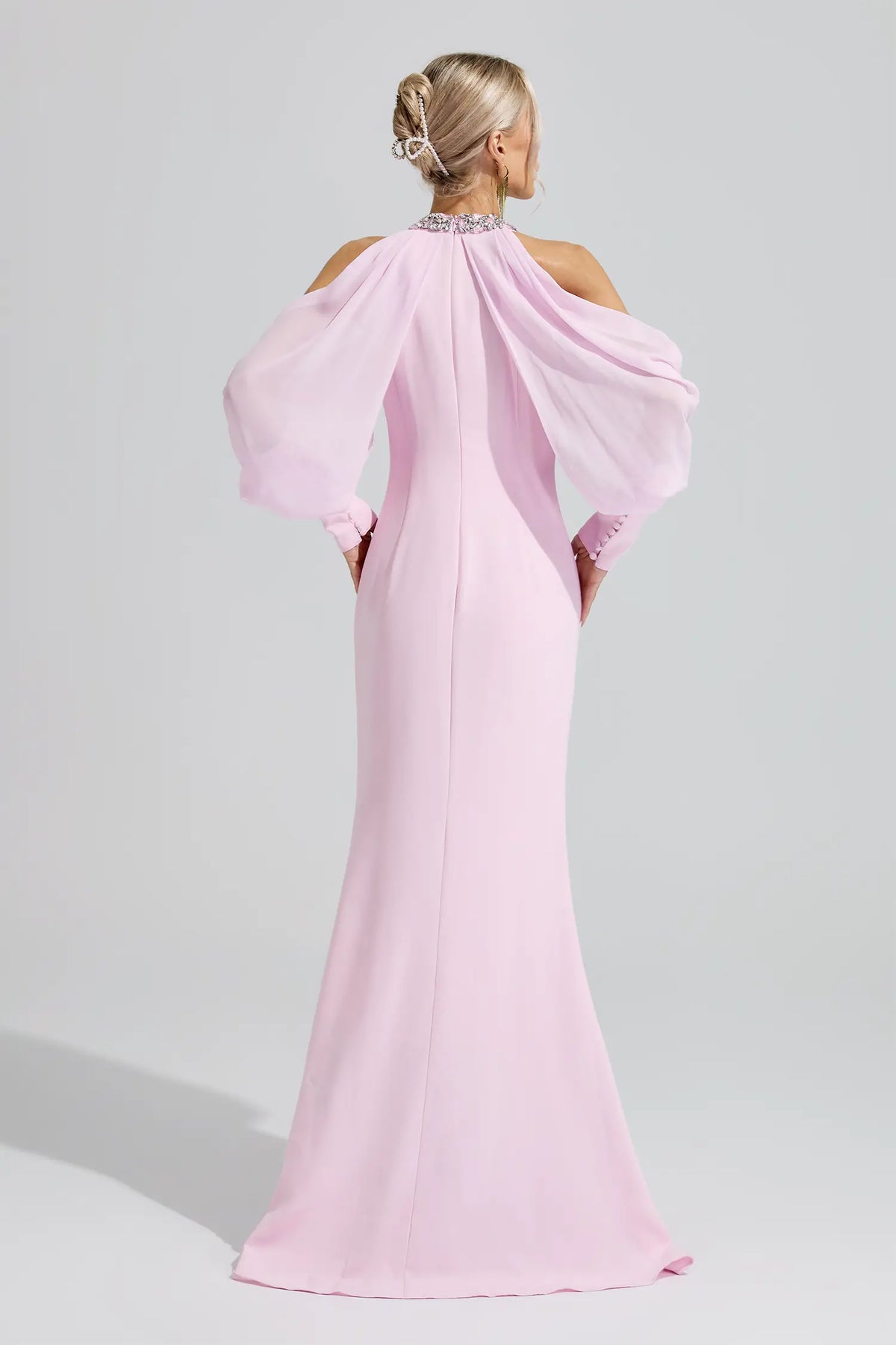 Amaterasu Pink Halter Neck Rhinestone Dress