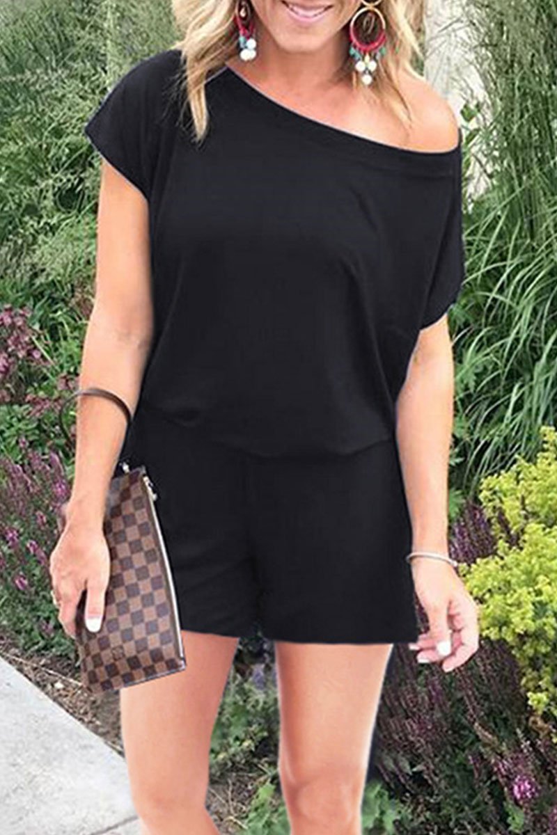 Omyke One Shoulder Rompers(4 Colors)