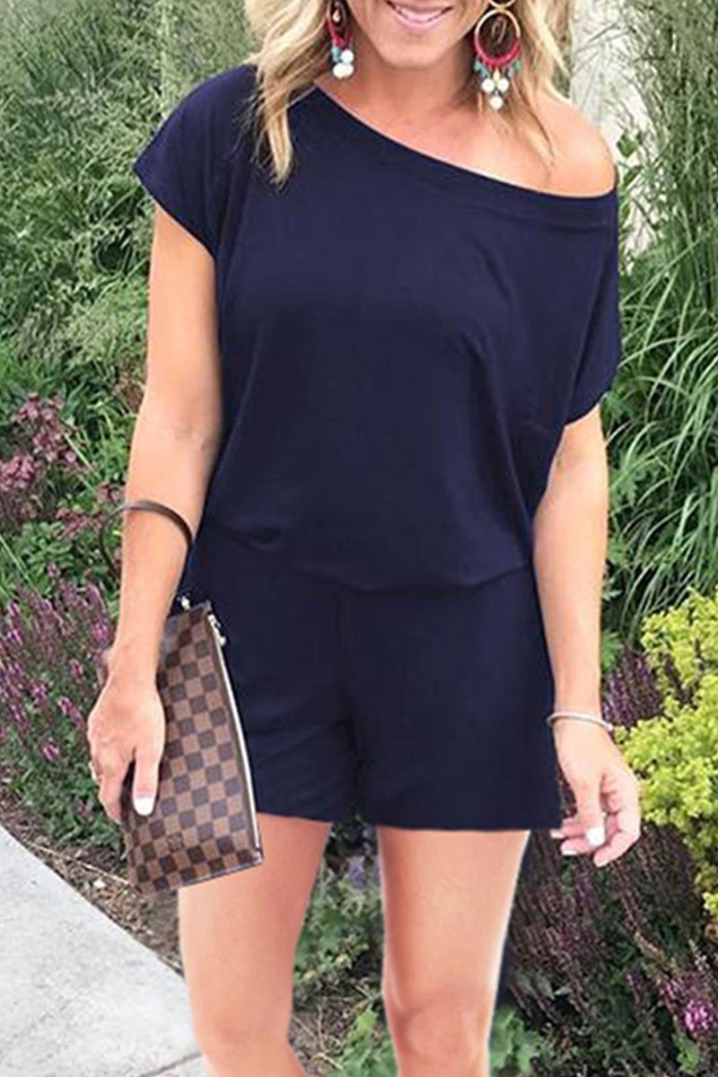 Omyke One Shoulder Rompers(4 Colors)