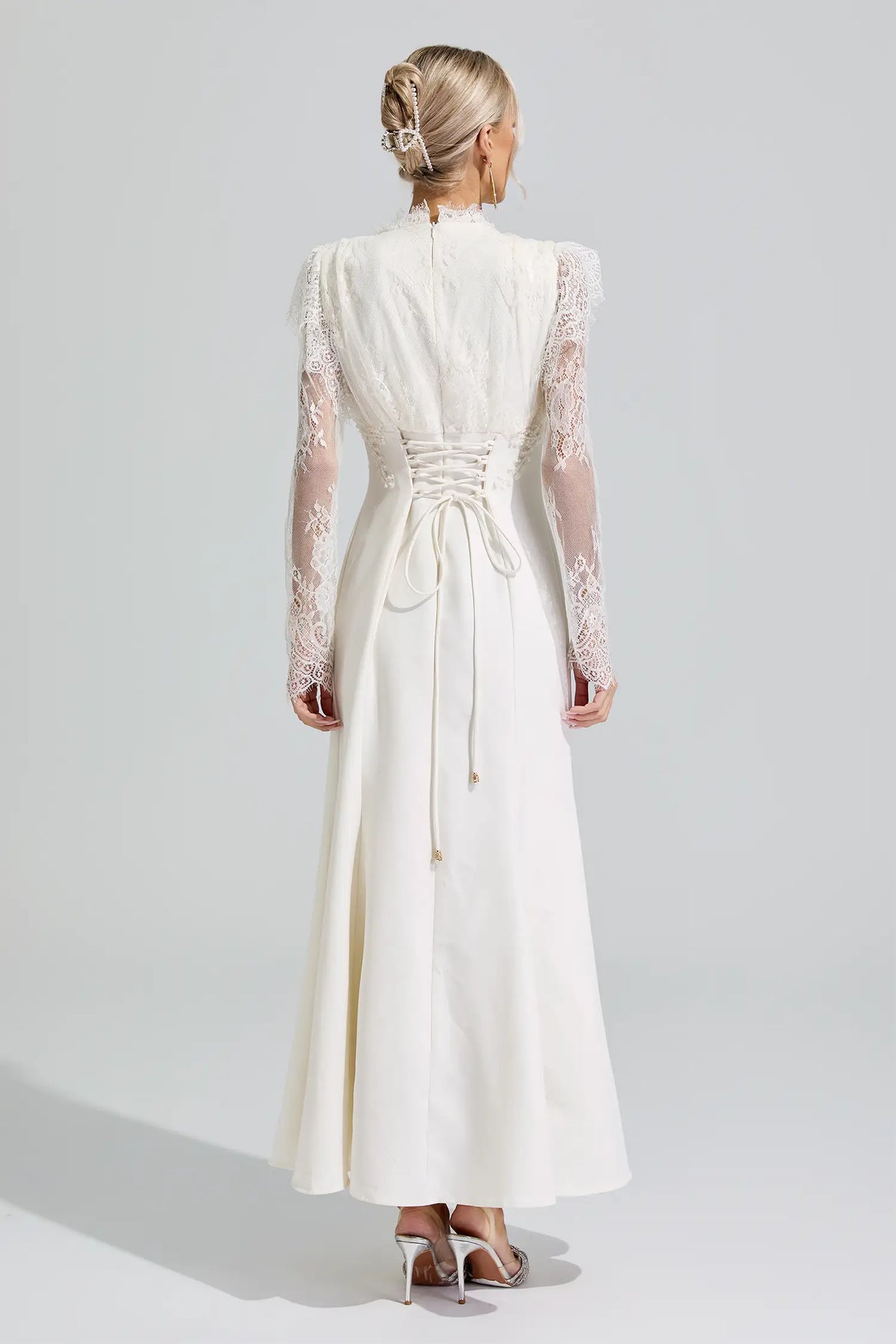 Jael Apricot Lace Mermaid Maxi Dress