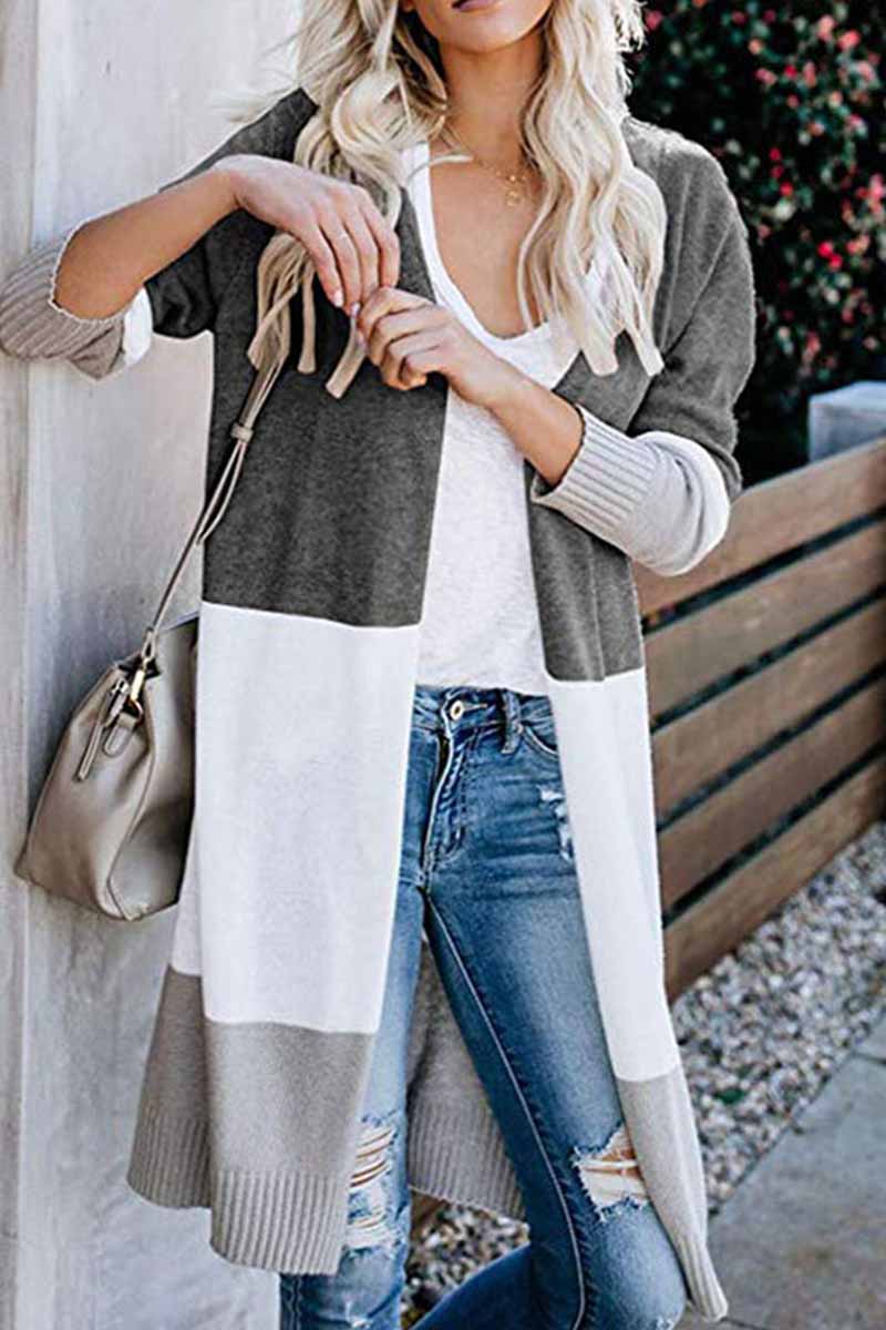 Omyke Loose Splice Contrast Cardigan