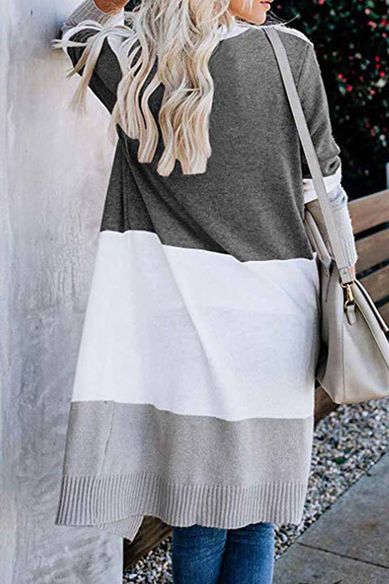 Omyke Loose Splice Contrast Cardigan