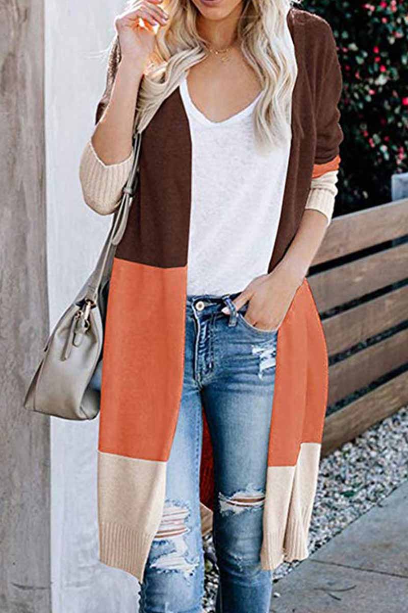 Omyke Loose Splice Contrast Cardigan