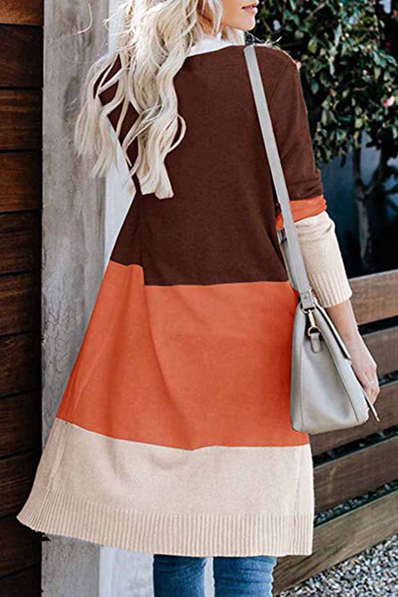 Omyke Loose Splice Contrast Cardigan