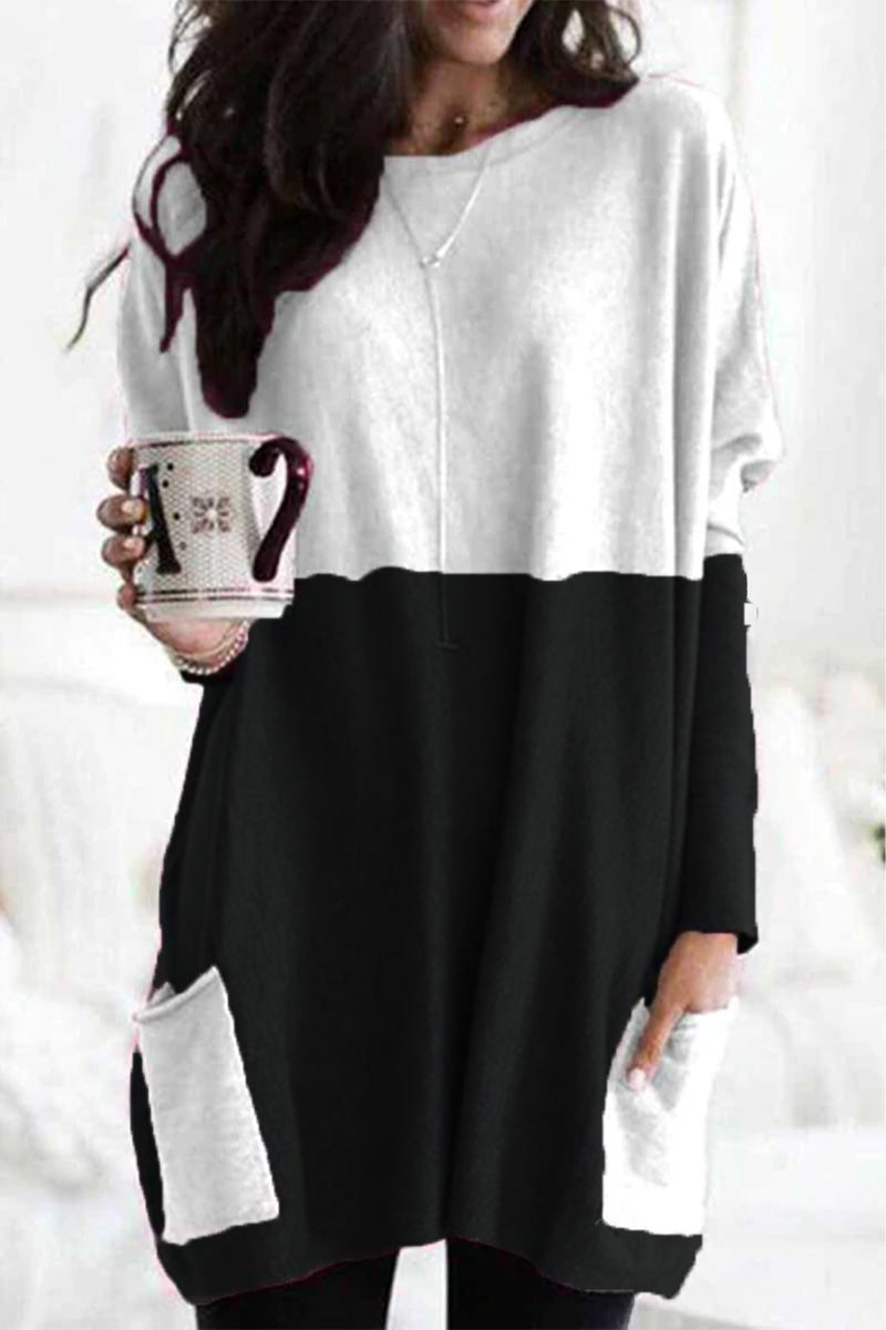Omyke Long Sleeve Casual Mini Skirt With Pockets(3 Colors)
