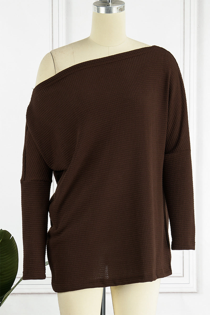 Casual Solid Solid Color Oblique Collar Sweaters(6 Colors)