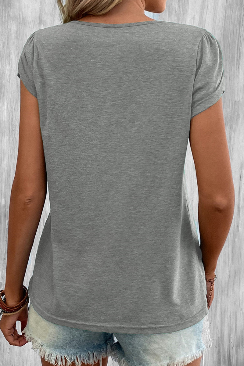 Casual Simplicity Solid V Neck T-Shirts(9 Colors)