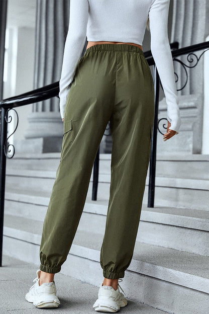 Casual Street Solid Pocket Regular High Waist Pencil Solid Color Bottoms