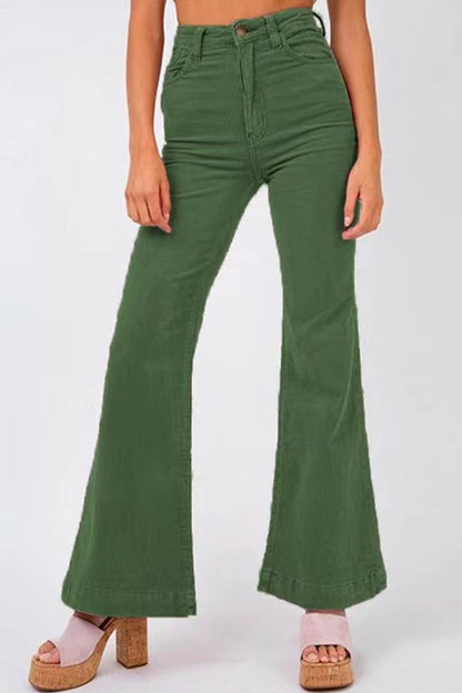 Casual Street Solid Solid Color Regular High Waist Speaker Solid Color Bottoms