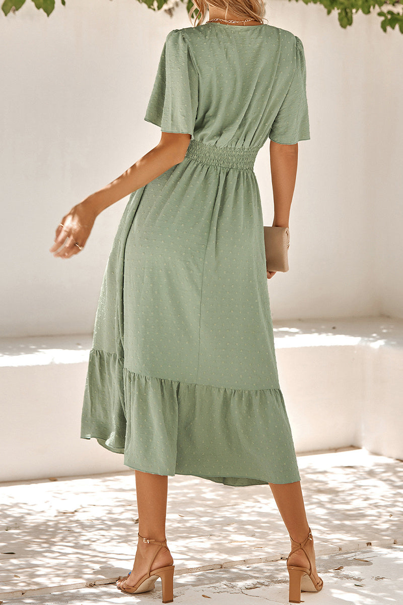 Sweet Elegant Solid Solid Color V Neck A Line Dresses