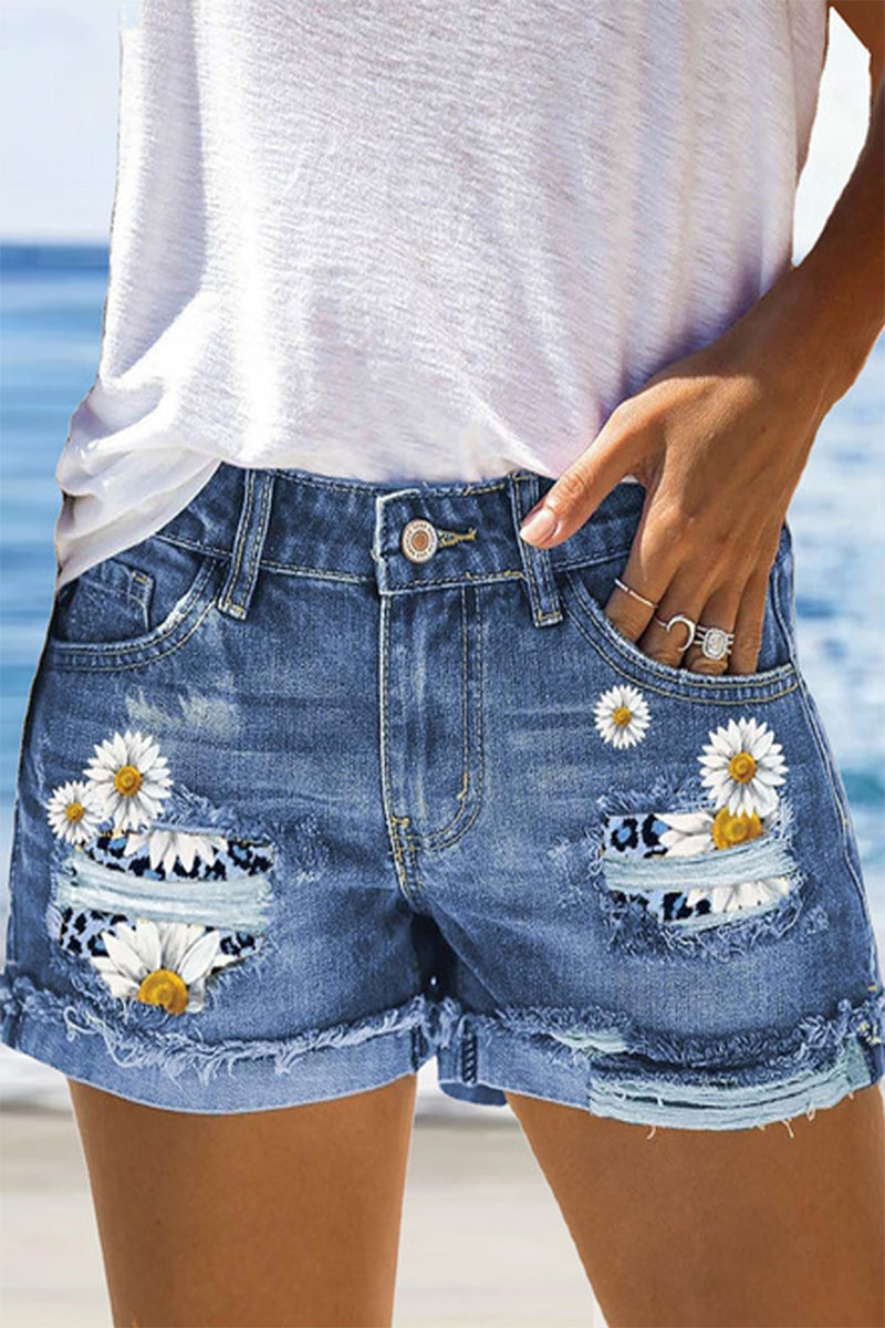 Florcoo High-Waisted Commuter Denim Ruffled Zipper Shorts Florcoo High-Waisted Commuter Denim Ruffled Zipper Shorts