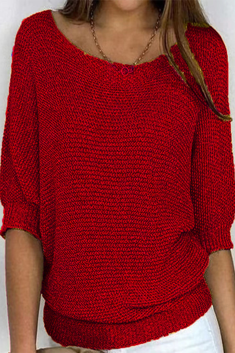 Casual Simplicity Solid O Neck Sweaters(11 Colors)