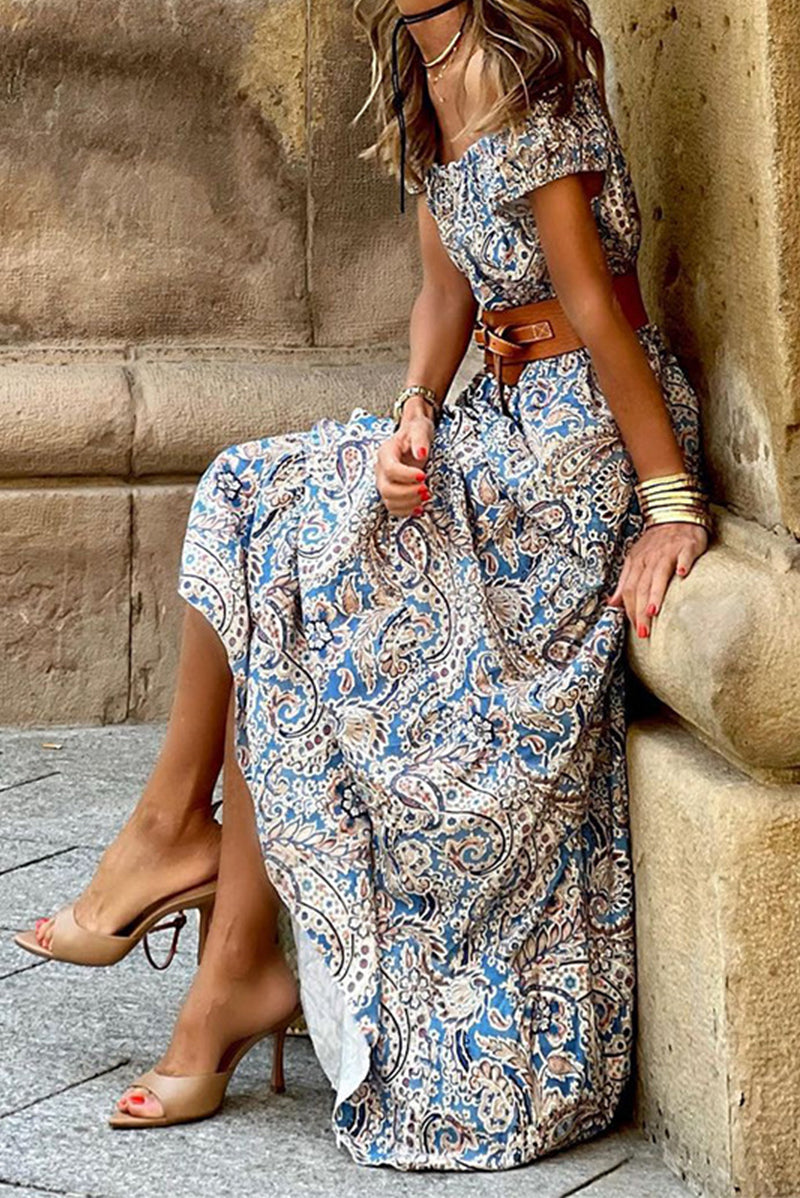 Elegant Floral With Belt Off the Shoulder A Line Dresses