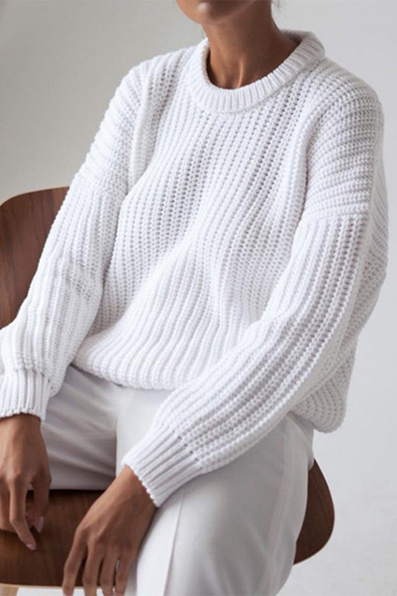 Casual Solid O Neck Sweaters(5 Colors)