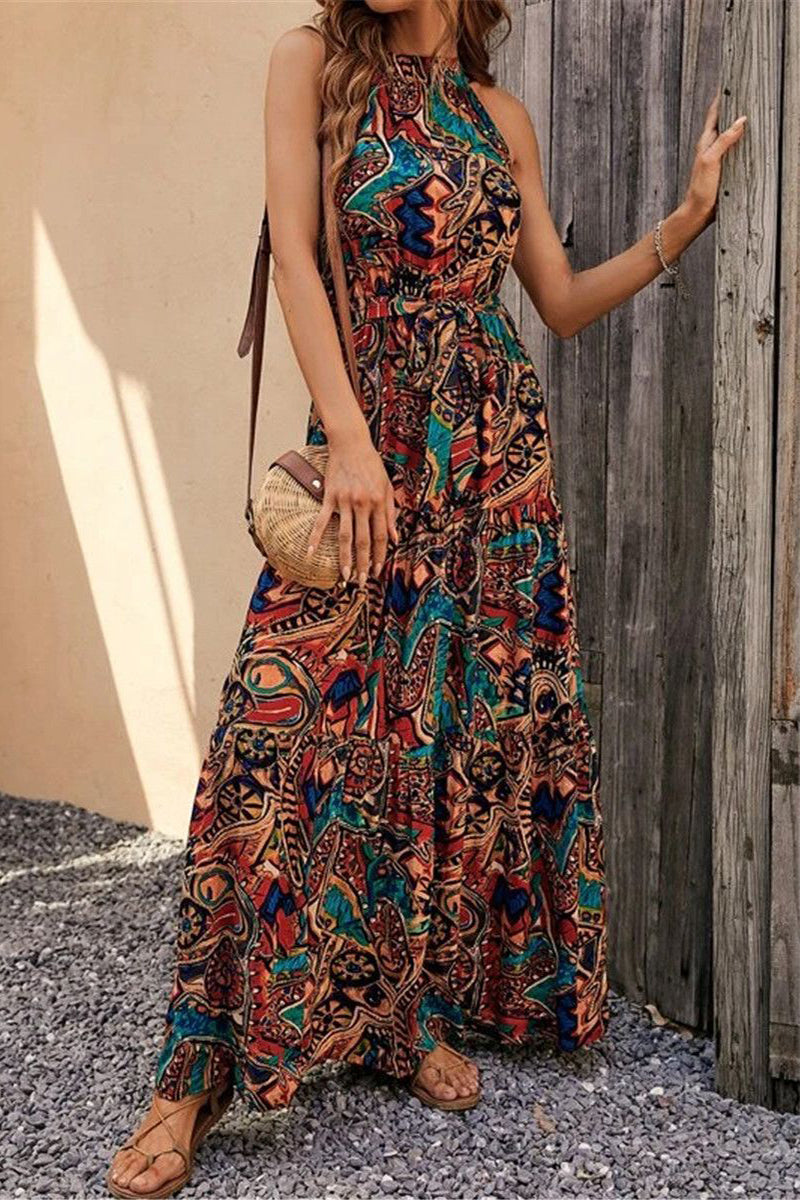 Bohemian Floral Patchwork Printed Dress Dresses