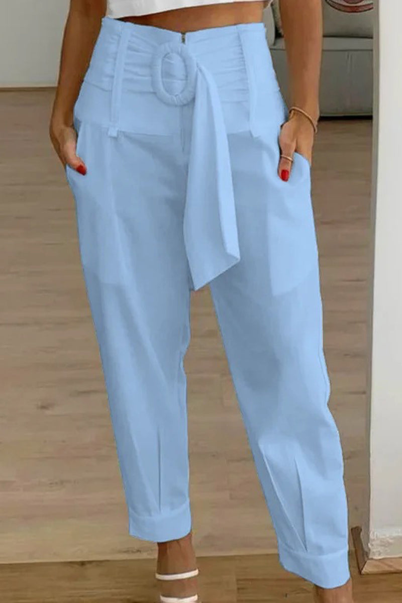 Casual Patchwork Pocket Printing Loose Mid Waist Harlan Else Bottoms(10 Colors)