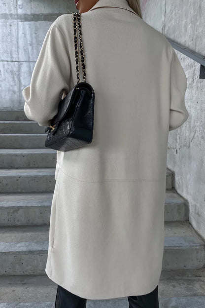 Elegant Solid Pocket Turndown Collar Outerwear(4 Colors)