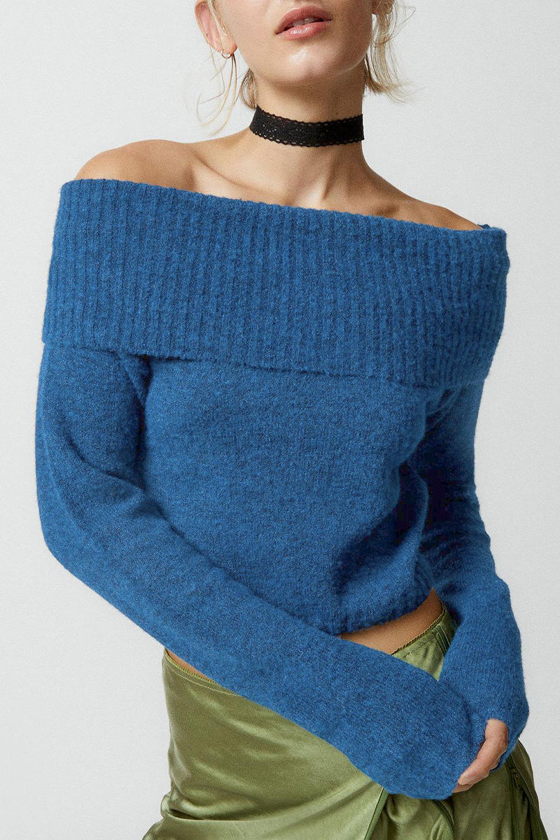 Sexy Solid Backless Off the Shoulder Sweaters(5 Colors)