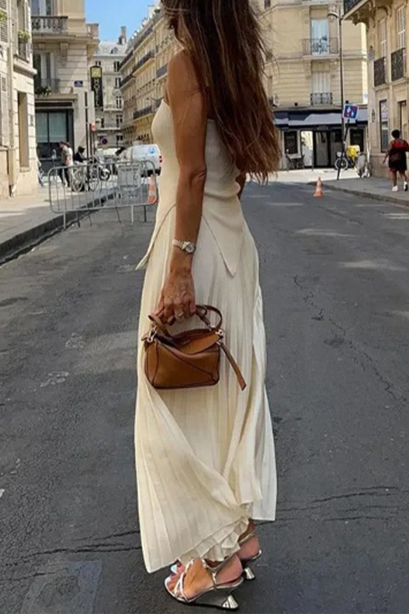 Sexy Celebrities Solid Asymmetrical Strapless Sleeveless Two Pieces