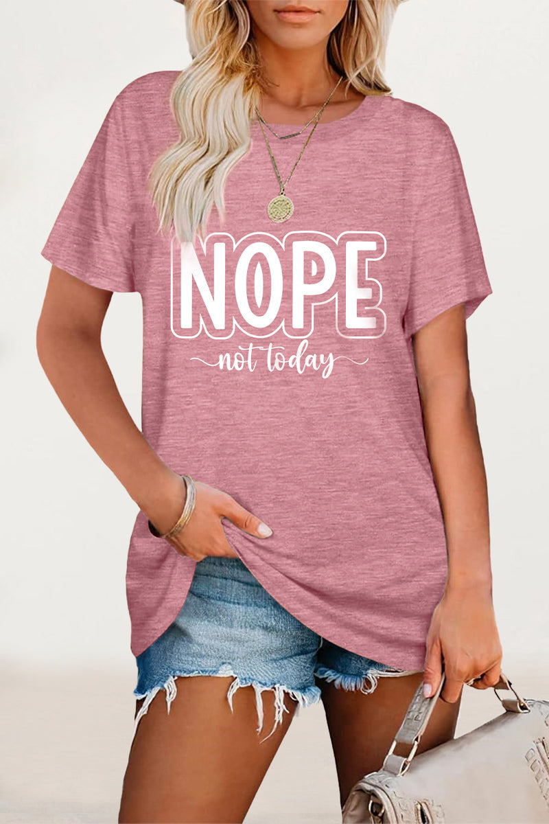 Casual Letter Print O Neck T-Shirts