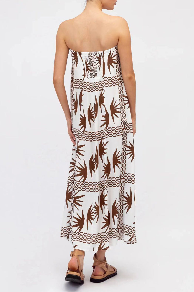 Sexy Daily Geometric Print Cartoon Print Strapless Strapless Dresses