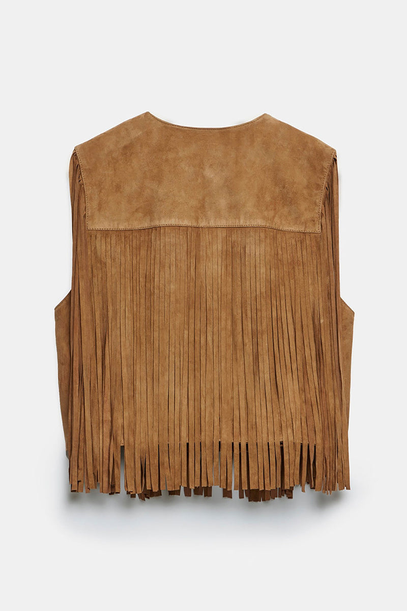 Casual Street Solid Color Fringed Trim O Neck Waistcoats