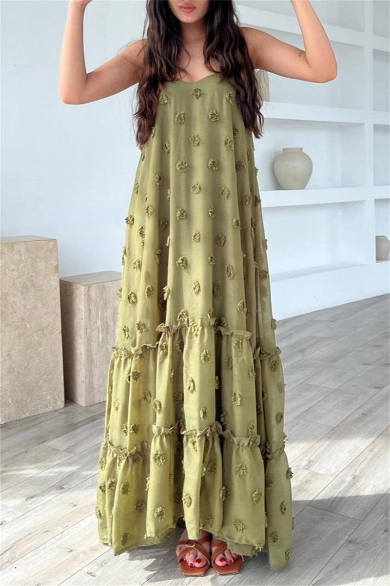 Casual Backless Spaghetti Strap Long Dresses