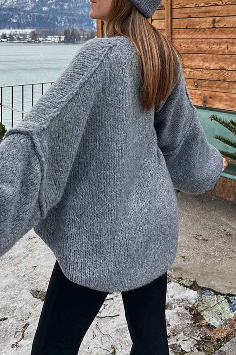 Casual Daily Patchwork Weave Half A Turtleneck Sweaters(5 Colors)