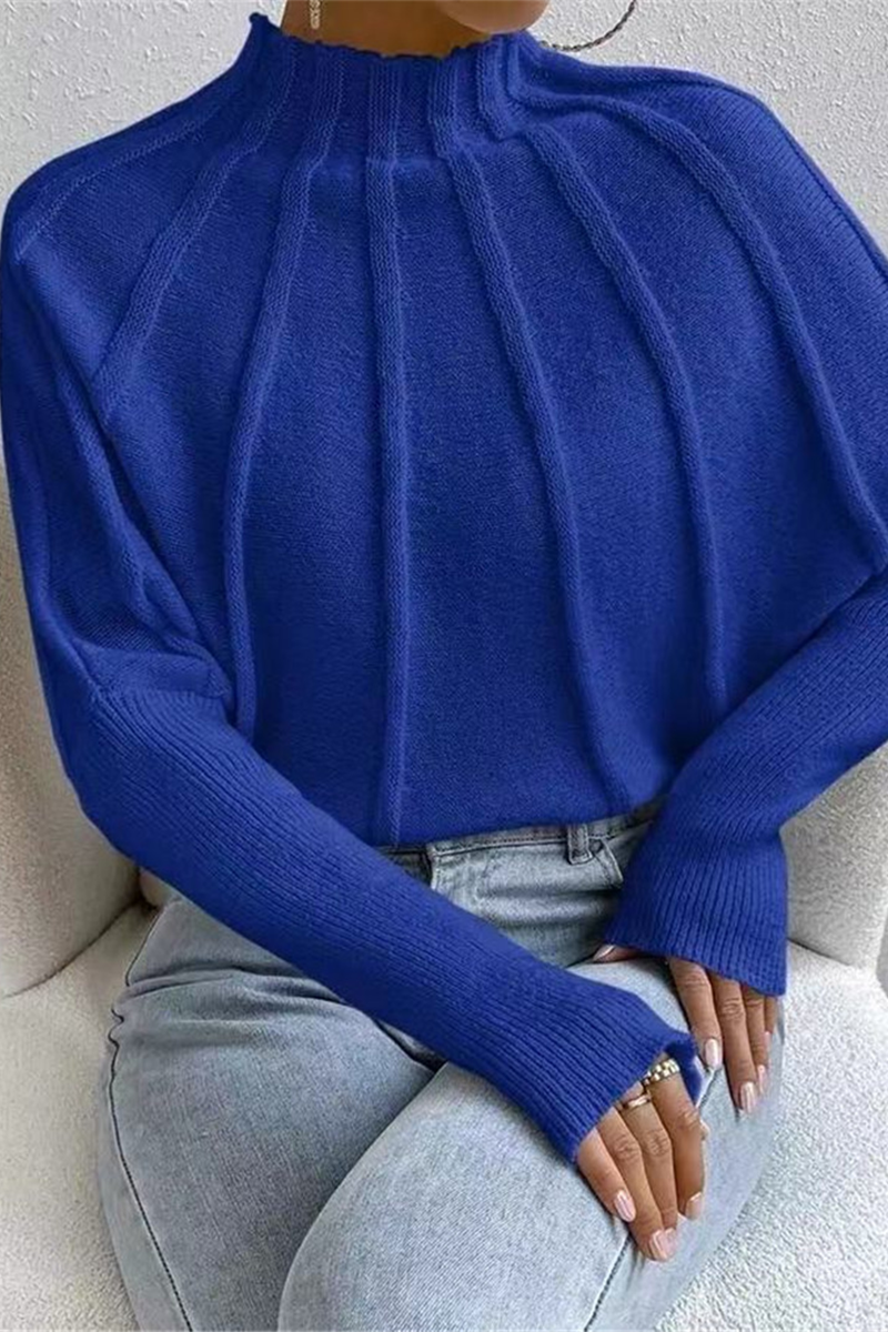 Casual Daily Patchwork Weave Half A Turtleneck Sweaters (3 Colors)