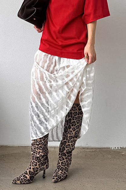 Sexy Hollow Out See-Through Loose High Waist Type A Bottoms