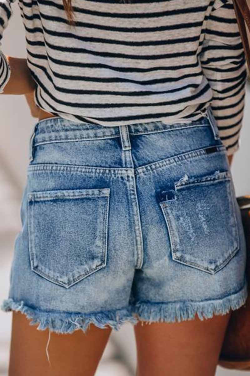 Florcoo Blue Loose With button Jeans